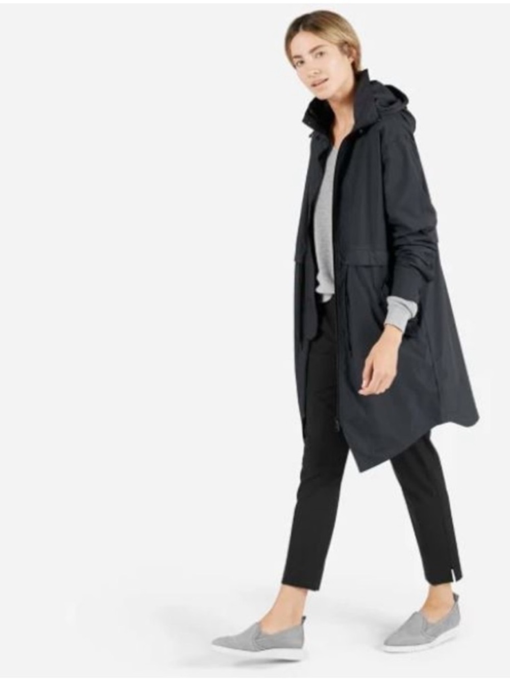 Everlane Lightweight Anorak Jacket Coat Black Size X-Small